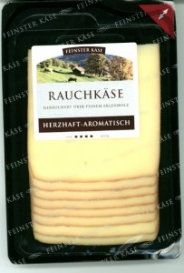 Scan einer geschlossenen Packung "RauchkÃƒÂ¤se" von Lidl