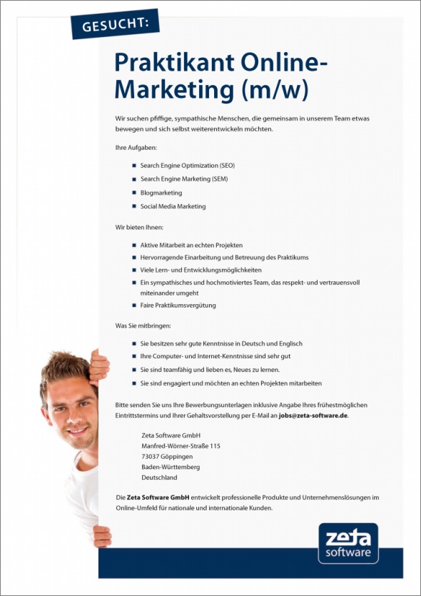 online marketing praktikant online marketing praktikant