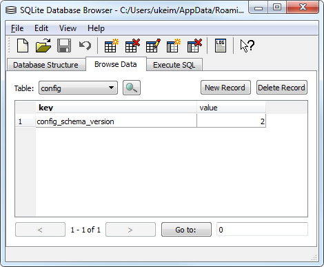 sqlite database browser filter