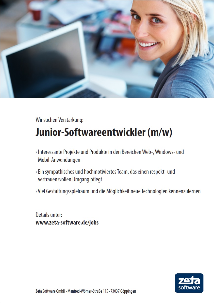 Stellenangebot - Junior-Softwareentwickler in Göppingen