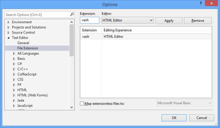 Visual Studio .NET 2013: Eigene Dateitypen für Syntax-Coloring registrieren