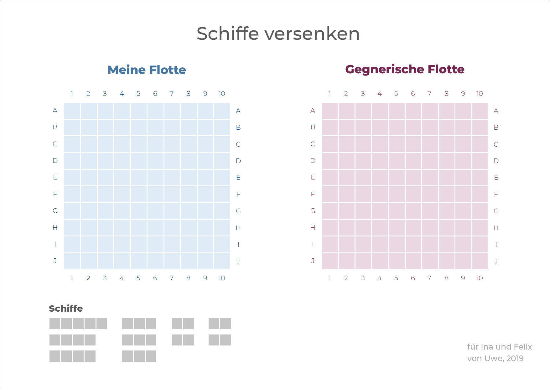  Schiffe versenken, kostenlose Vorlage zum Ausdrucken – Magerquark.de 